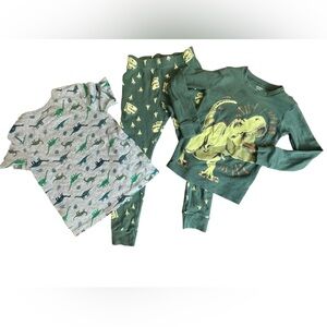 Toddler Green Dinosaur Kids Pajamas